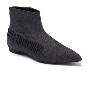 Glitter Nero Anckle Boot LOVE MOSCHINO
